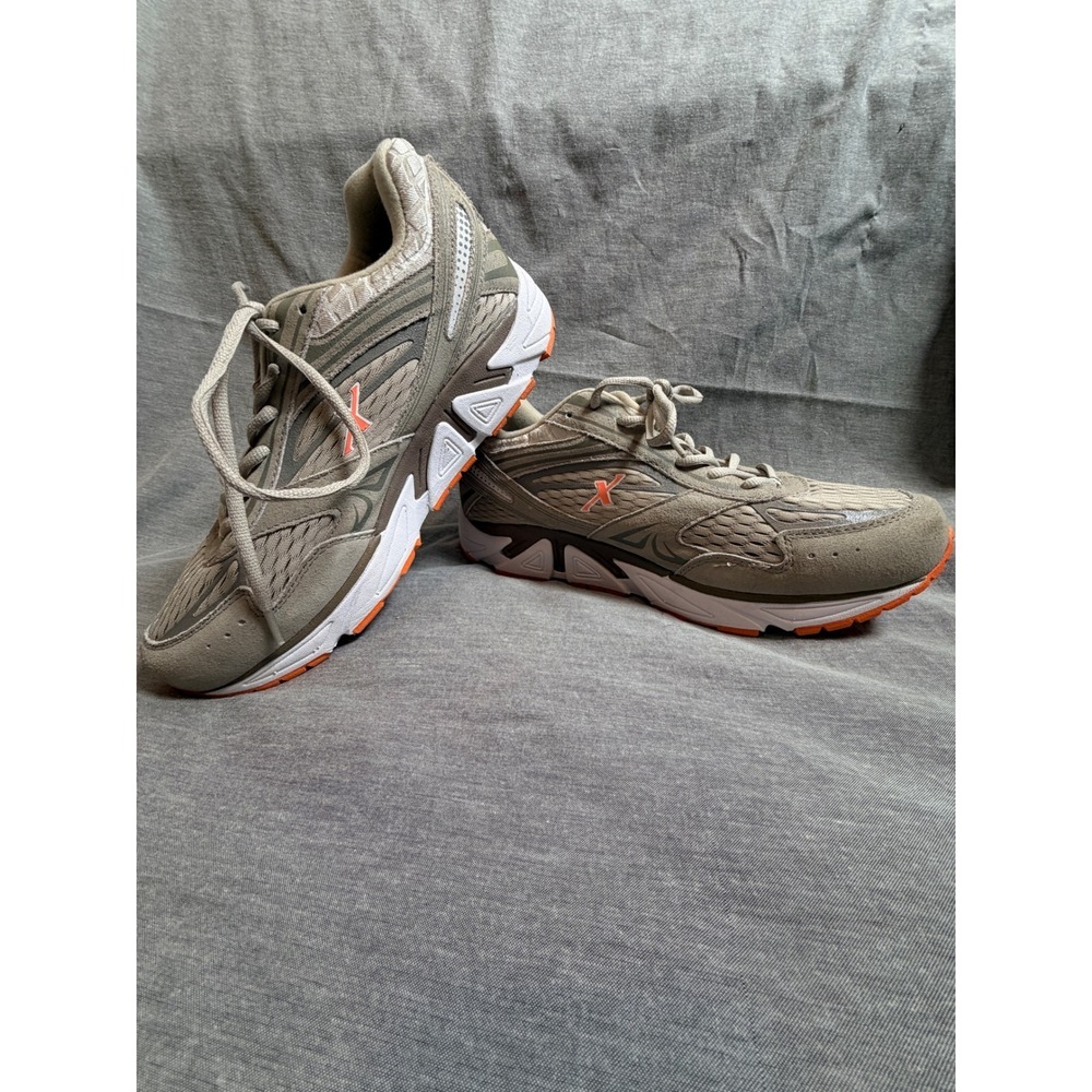 Xelero XPS Size 12 Grey Orange Leather Mesh Motion Control Running Shoes